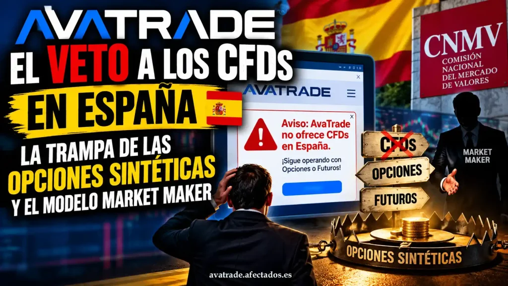 ava trade y el veto a los CFDs en España: trampa de opciones sintéticas y modelo Market Maker ante la CNMV