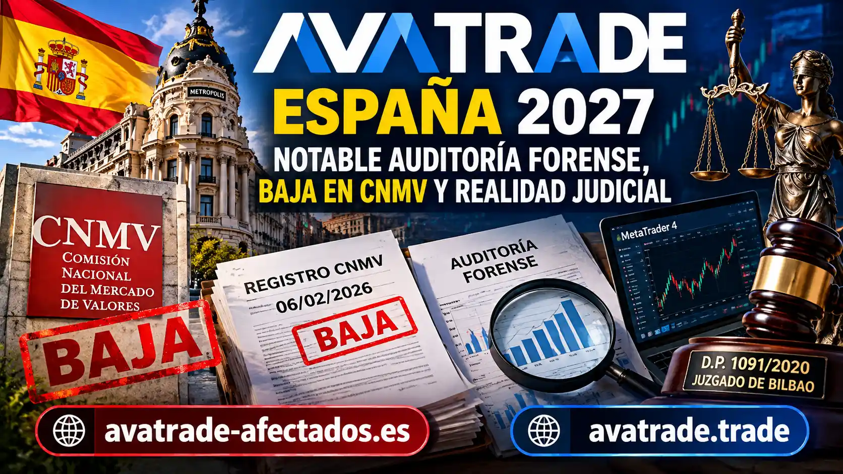 AvaTrade España 2027: Notable auditoría forense, baja en CNMV y realidad judicial en el sumario de Bilbao